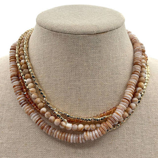 MULTI STRAND BEADED NECKLACE, N 653
