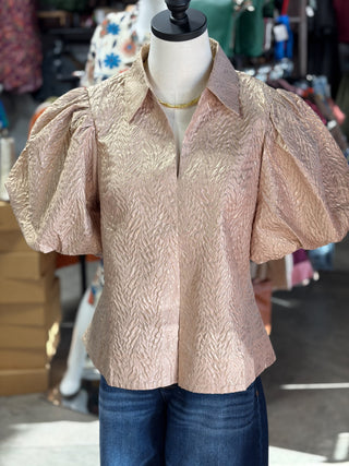 Pleated Puff Top