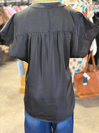 VNeck Satin Blouse