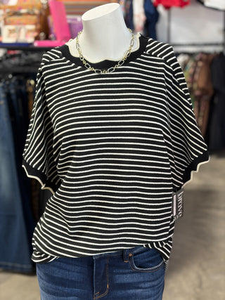 Scallop Stripe Knit Top