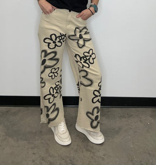 Beckham Flower Printed Jeans