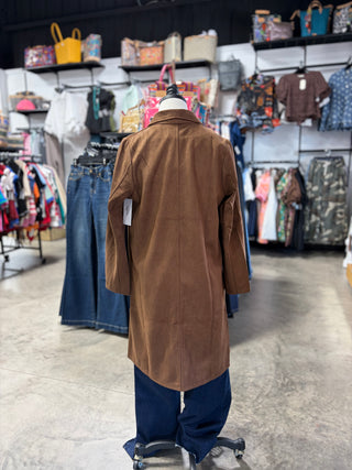 Coffee Suede Coat