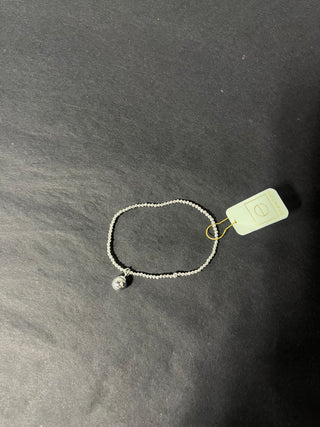 Classic Sterling 2mm Bracelet - Classic Sterling 8mm charm