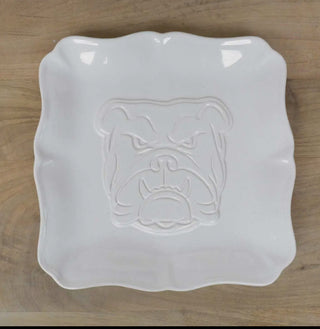 Bulldog Love Melamine Square Platter