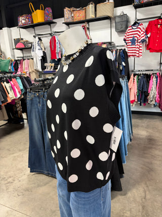 Gameday Polka Dot Sleeveless Knit Top