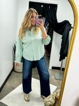 Striped Charming Ruffle Cuffs Top