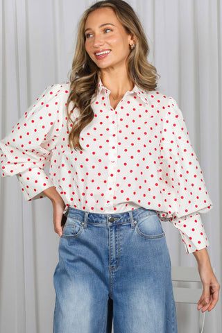 Playful Polka Dot Puff Sleeve