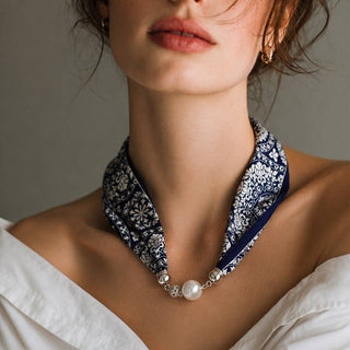 PRINT SCARF NECKLACE, BNSS 374