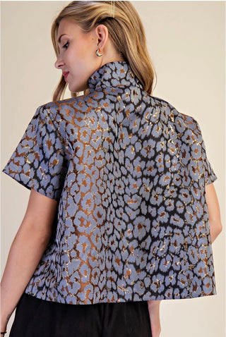 Metallic Cheetah Top