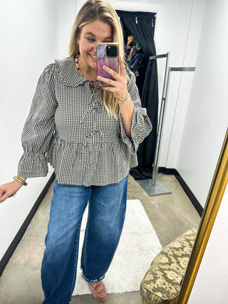 Gingham Bow Top