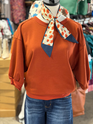 Pullover Bubble Sleeve Top