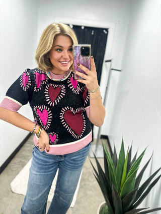 Lovely Heart Sweater Top