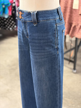 TC High Rise Wide Leg Cuffed Jeans