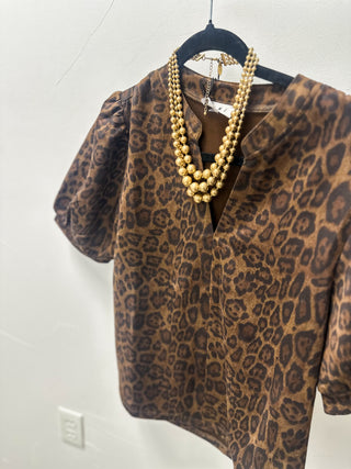 Leopard Suede Top