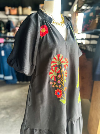 Kaye’s Short Sleeve Embroidered Dress