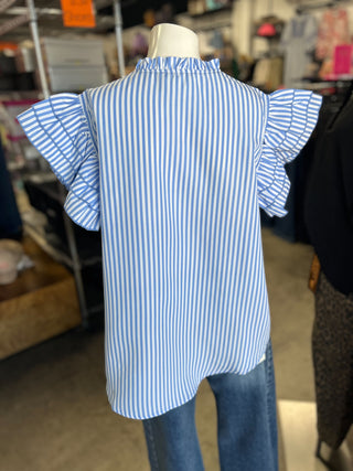 Striped Ruffle Sleeve