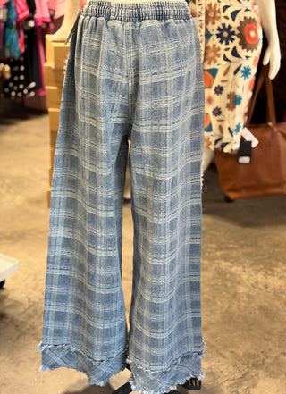 Plaid Wide Leg Pants