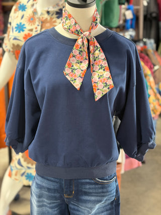 Pullover Bubble Sleeve Top