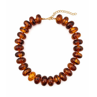 Flat Beaded Necklace Chunky Disc Choker