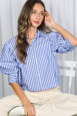 Cotton Cutie Striped Puff Shirt