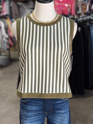 Stripe Sleeveless Top