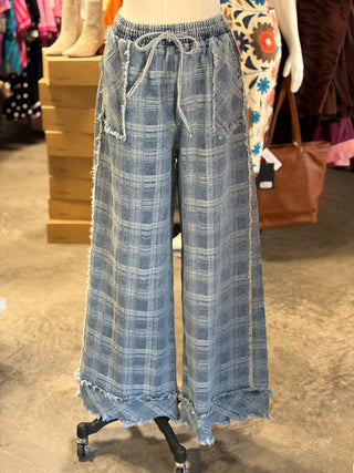 Plaid Wide Leg Pants