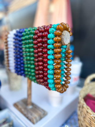 Flat Beaded Necklace Chunky Disc Choker