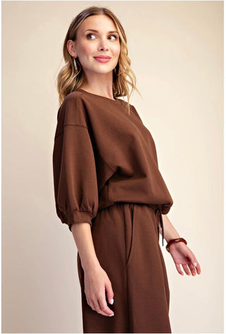 Pullover Bubble Sleeve Top