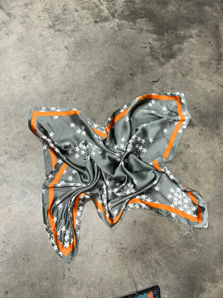 Grey and Orange Star Scarf