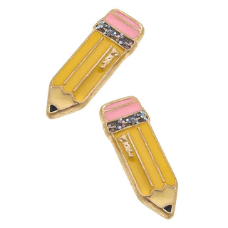 #2 Pencil Enamel Stud