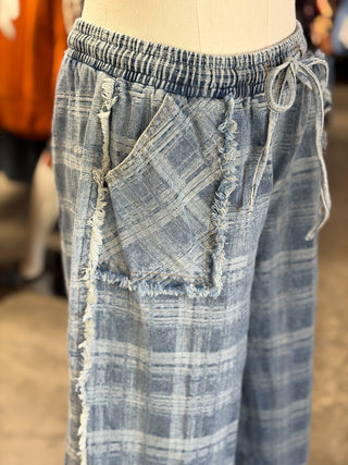 Plaid Wide Leg Pants