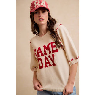 Gameday Stitched Knit Top