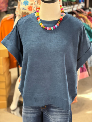 Soft Brush Drop Shoulder Top