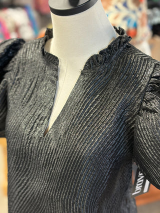 Metallic Puff Sleeve Top