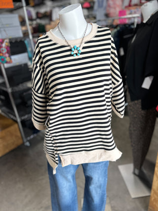 Oversized Stripe Knit Top