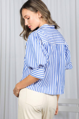 Cotton Cutie Striped Puff Shirt
