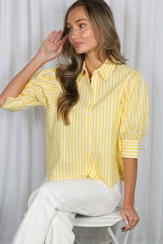 Cotton Cutie Striped Puff Shirt