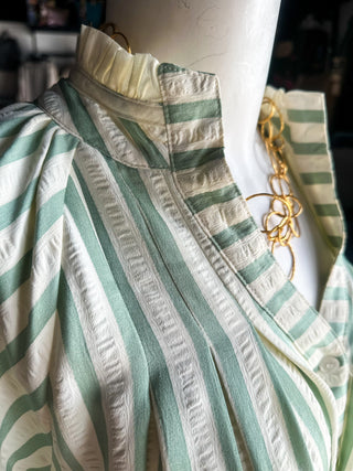 Charity’s Striped Button-Down Midi Dress