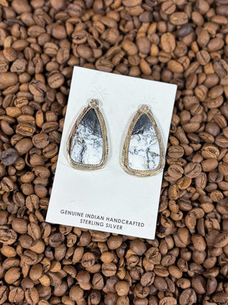 White Buffalo post earrings