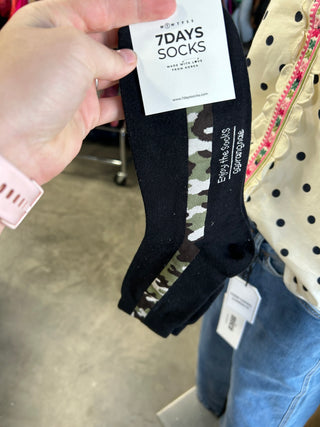 Black Camo Stripe Socks