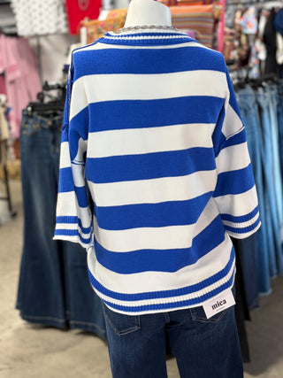 Gameday Stripe Knit Oversized Top