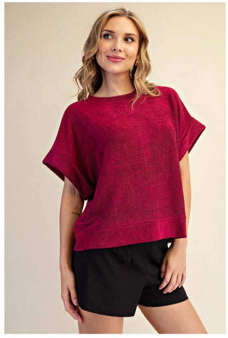 Soft Brush Drop Shoulder Top