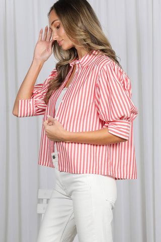 Cotton Cutie Striped Puff Shirt