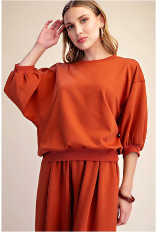 Pullover Bubble Sleeve Top