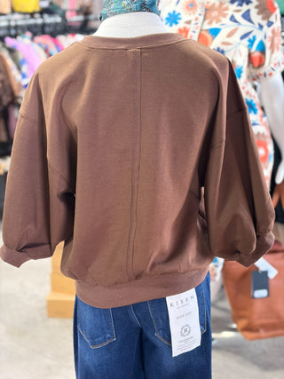 Pullover Bubble Sleeve Top