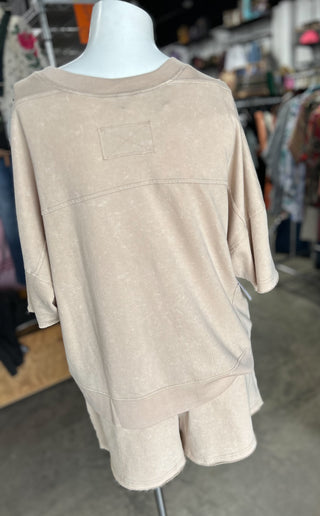 Mineral Washed Knit Casual Set