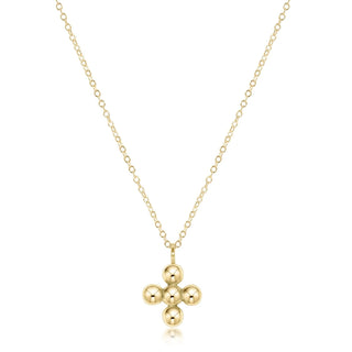 16” Classic beaded signature cross gold 4mm