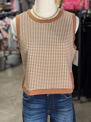 Gingham Sleeveless Top