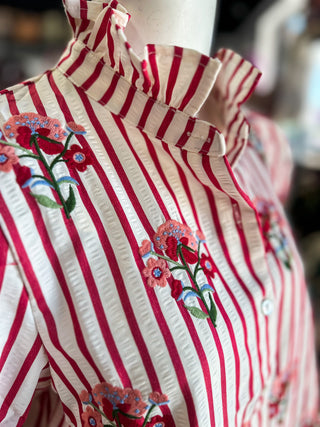 Floral and Striped Top