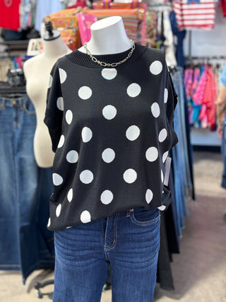 Gameday Polka Dot Sleeveless Knit Top